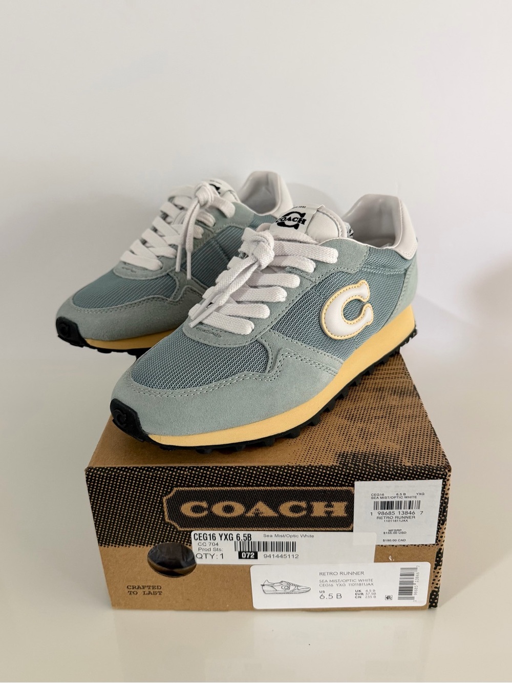 Coach Retro Runner in Sea Mist/ Optic White